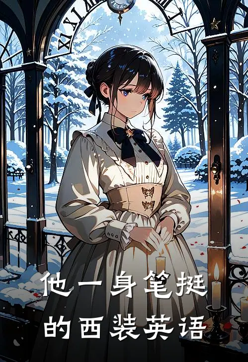 他一身笔挺的西装英语