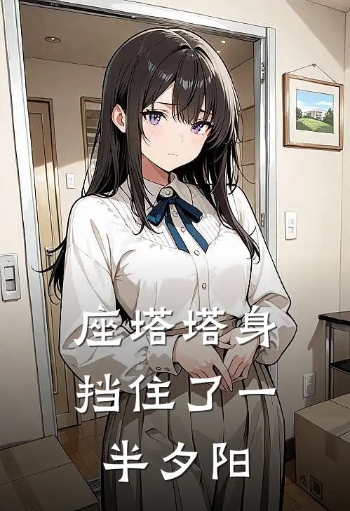 座塔塔身挡住了一半夕阳
